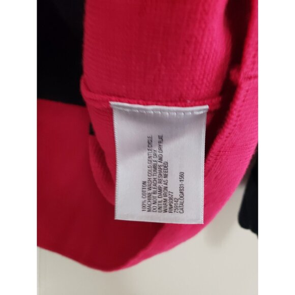 Worthington Womens XL Sweater Jacket Top Colorblock Cotton Black Persian Red NWT - Picture 7 of 7